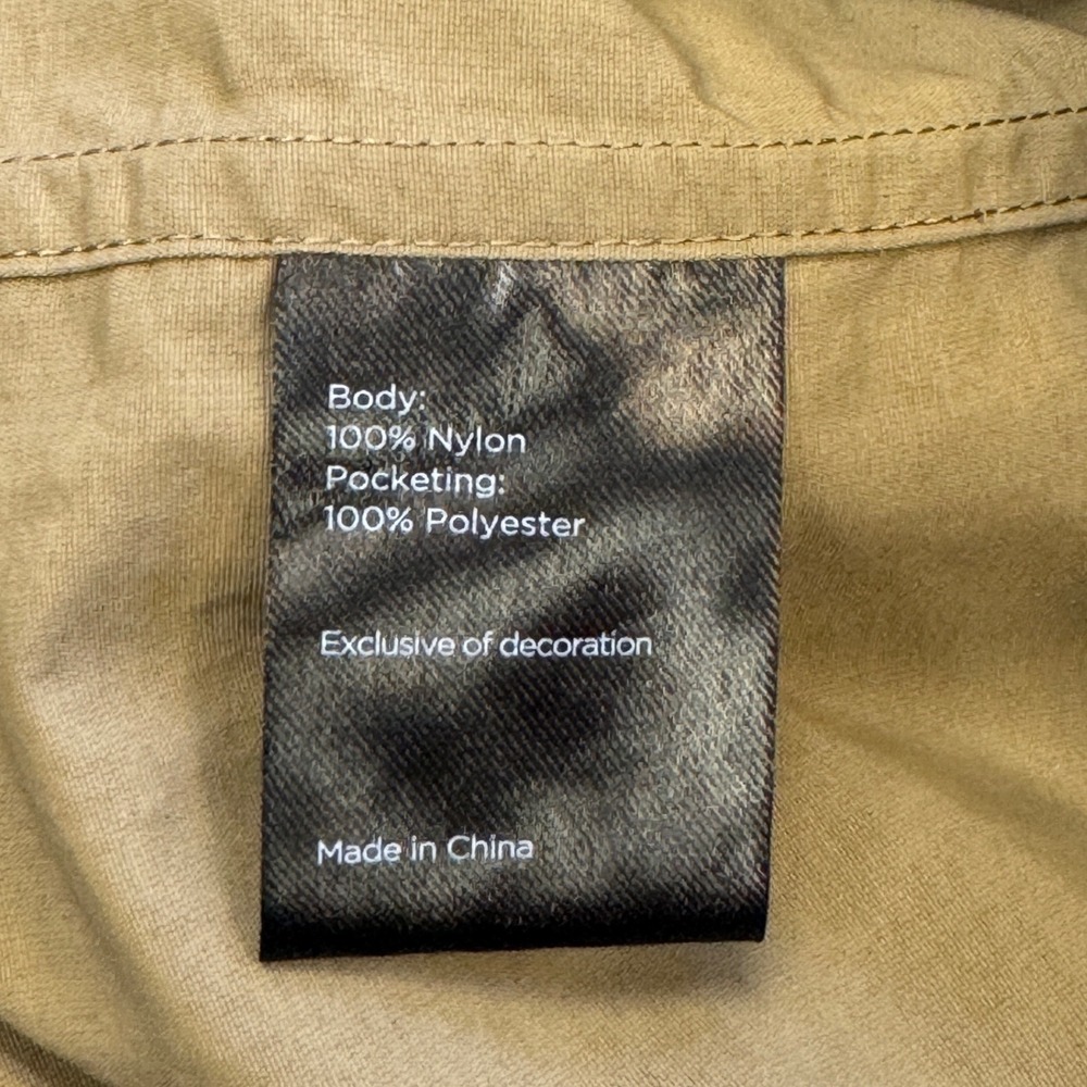 Proof Huckberry Field‎ Shirt Mens M Tan Nylon Snap Buttons Front Utility Hiking - Picture 4 of 10